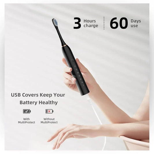 Generic X-3 Sonic Electric Toothbrush (Black)
