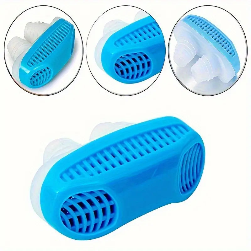 جهاز 2 في 1 لمكافحة الشخير: مشبك أنف لنوم أفضل وتقليل الشخير - لا يحتاج إلى بطارية