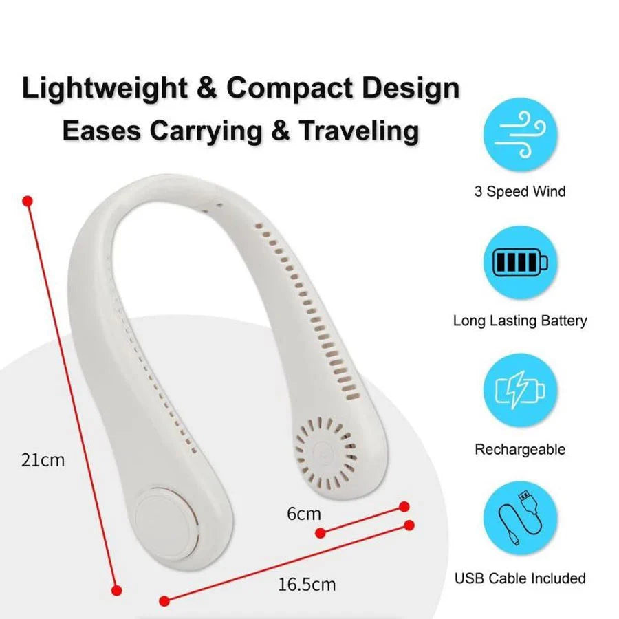 قطعتان من مروحة الرقبة المحمولة بثلاث سرعات