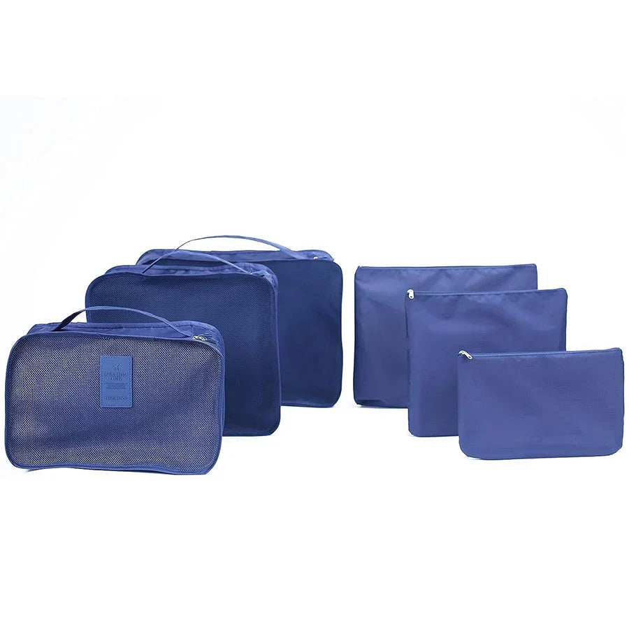 حقيبة تنظيم قماش للسفر بسحاب، 6 قطع