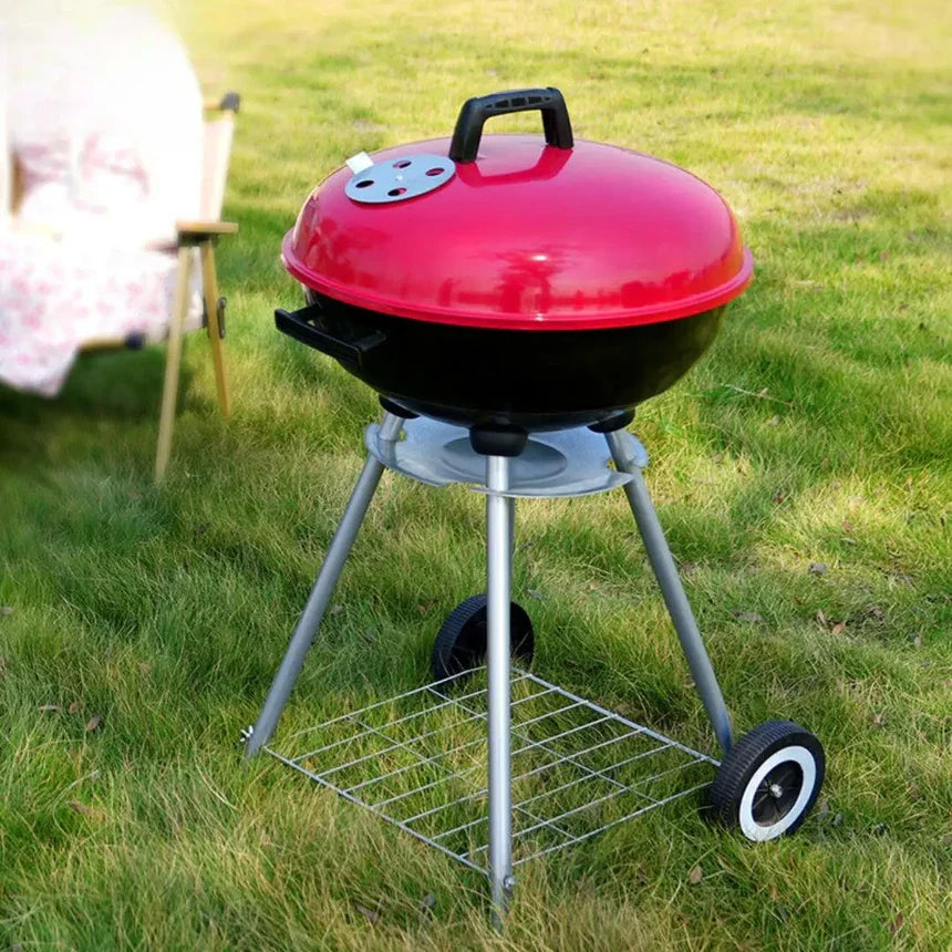 شواية محمولة للتخييم والمشي لمسافات طويلة مع غطاء للتدخين