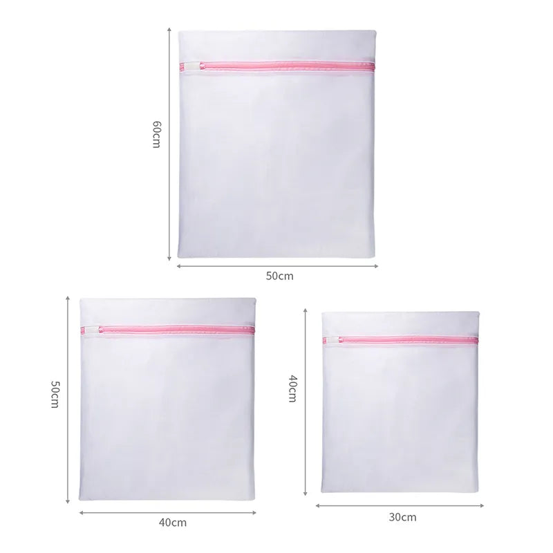 أكياس غسيل الملابس الداخلية - أكياس غسيل شبكية بسحاب بثلاثة أحجام للملابس الرقيقة، حمالات الصدر، الجوارب والملابس الداخلية - شبكة حماية للملابس في الغسالة - تصميم قابل للطي