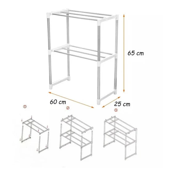 رف تخزين معدني متعدد الوظائف من ثلاث طبقات