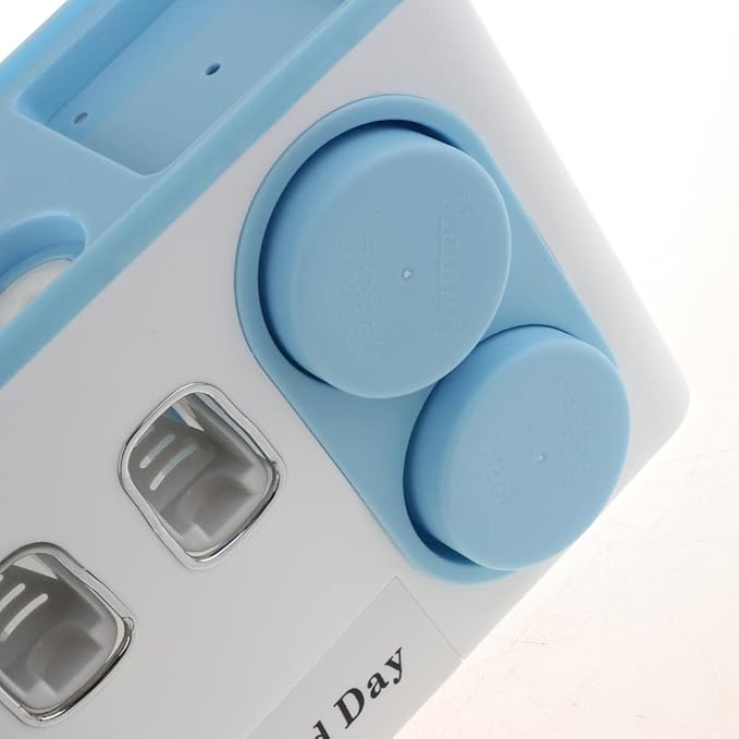 مجموعة حامل فرشاة الأسنان موزع معجون الأسنان اللاصق منظم الحمام أزرق