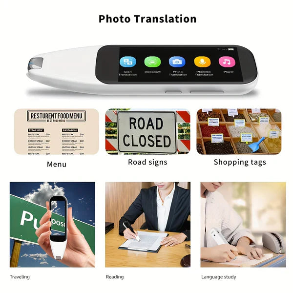 قلم مسح ضوئي محمول للترجمة الذكية مع ترجمة صوتية فورية بـ 112 لغة