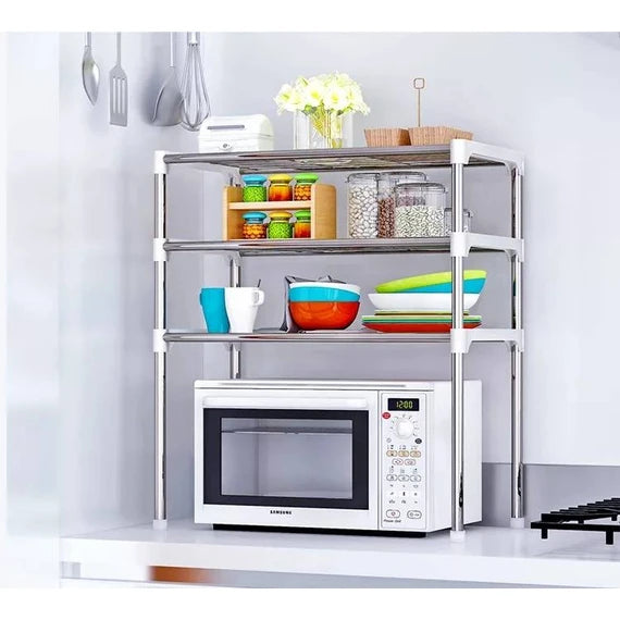 رف تخزين معدني متعدد الوظائف من ثلاث طبقات