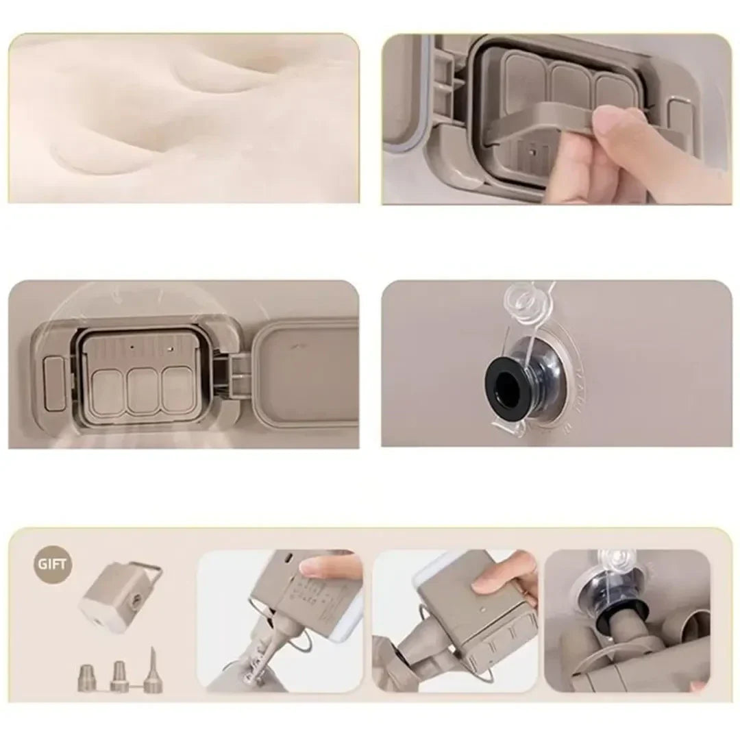 سرير هوائي مع مضخة ووسادة قابلة للنفخ (100×190×40 سم)