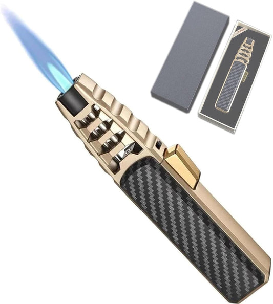 Safe and Durable】This kitchen torch lighter is made of zinc alloy and plastic, the lighter has a safety lock to prevent accidental ignition,