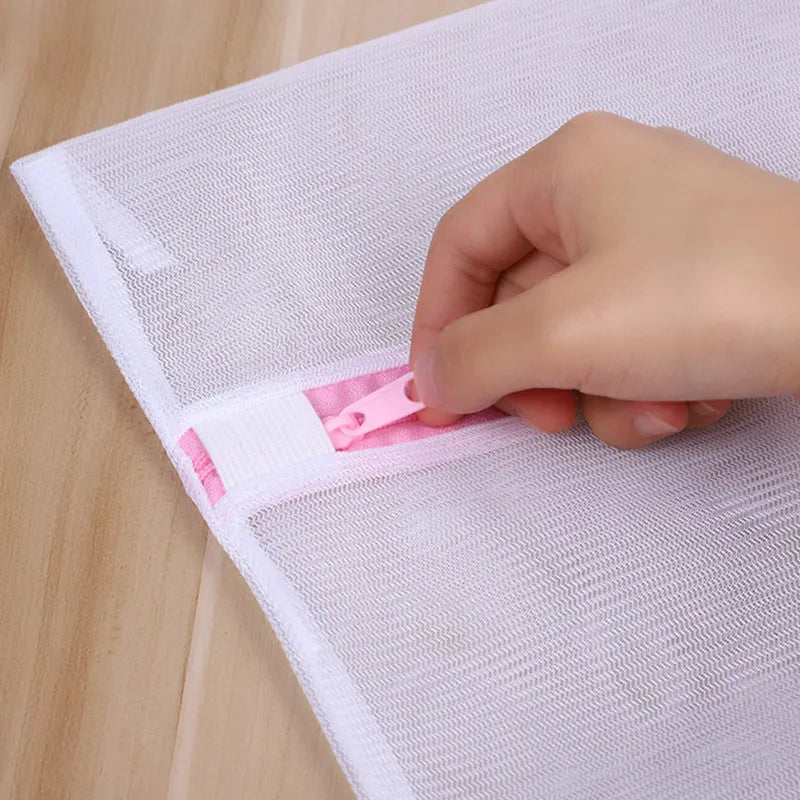 أكياس غسيل الملابس الداخلية - أكياس غسيل شبكية بسحاب بثلاثة أحجام للملابس الرقيقة، حمالات الصدر، الجوارب والملابس الداخلية - شبكة حماية للملابس في الغسالة - تصميم قابل للطي