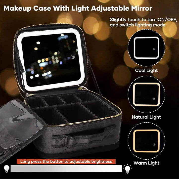 حقيبة مكياج مضيئة للرحلات والسفر