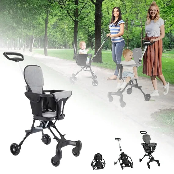 عربة أطفال خفيفة الوزن بأربع عجلات وقابلة للطي (Foldable Portable Baby Stroller)