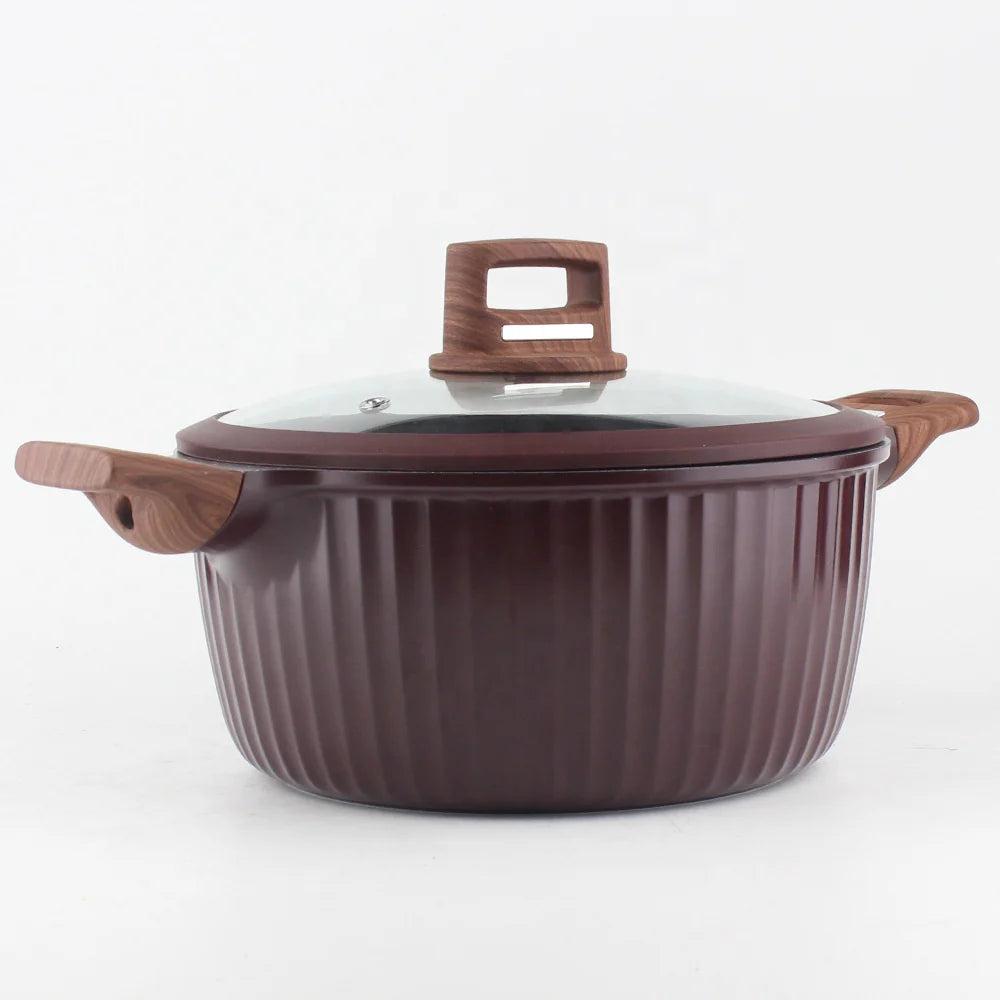 أوسفي طقم أواني طهي جرانيت 12 قطعة - عنابي