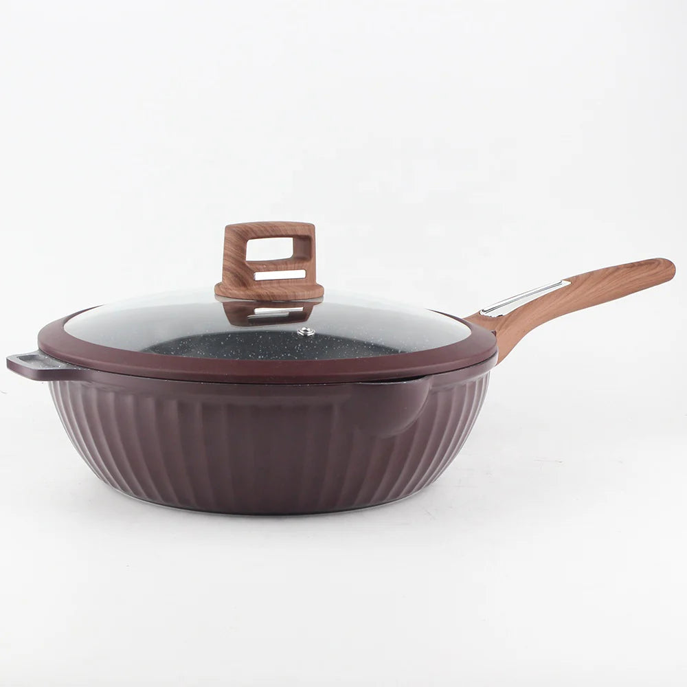 أوسفي طقم أواني طهي جرانيت 12 قطعة - عنابي