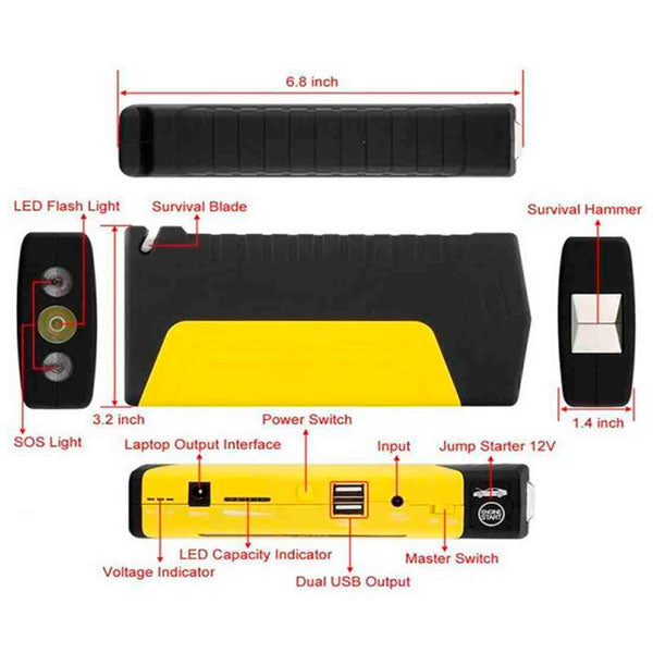 شاحن اشتراك بطارية السيارة مع منفاخ هواء للإطارات المنقذ