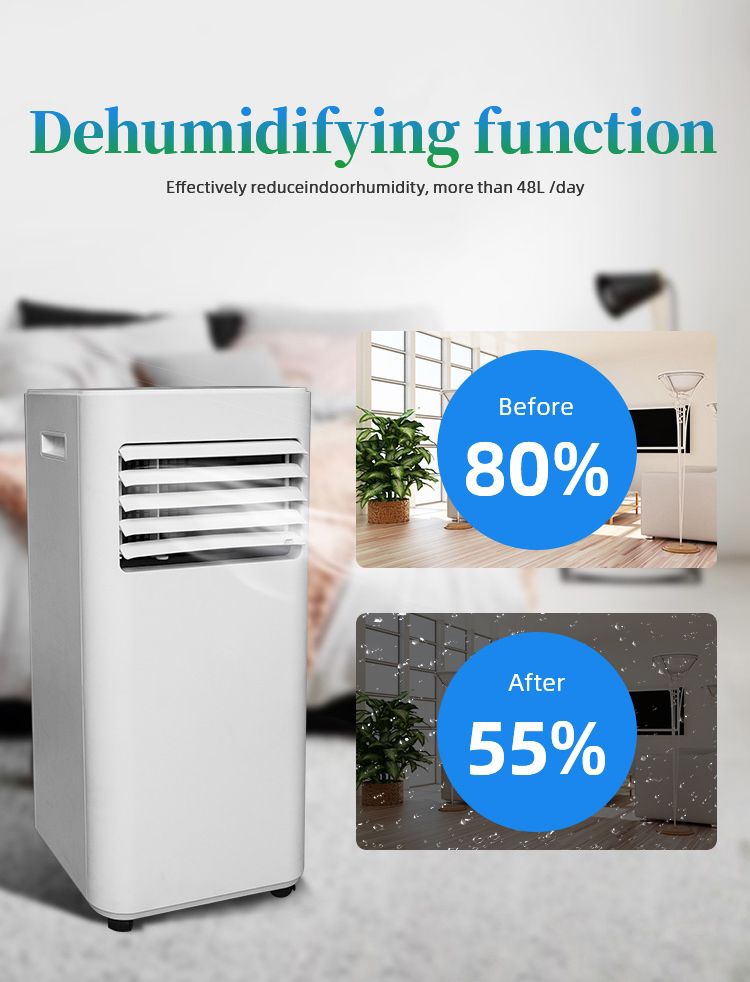 مكيف فريون متنقل يعمل بالكومبريسور مع ريموت