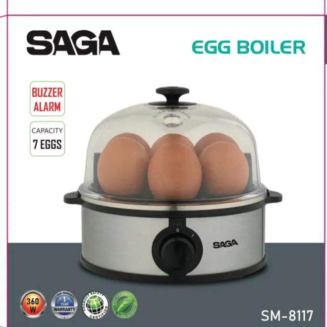 غلاية ومحمصة بيض كهربائية من ساجا، 360 واط (SAGA SM-8117)