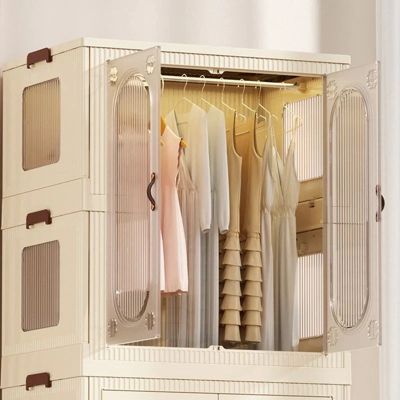 كبت تخزين بغطاء شفاف وعجلات مقاس 76 × 51 × 127