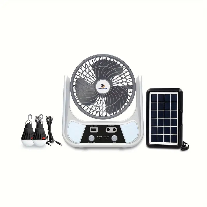 مروحة شمسية قابلة لإعادة الشحن Easy Power EP-606، جهاز تبريد محمول بحجم 6 بوصات.