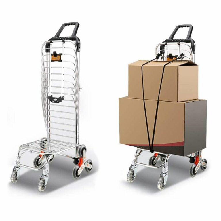 احصل على عربة تسوق قابلة للطي مع 8 عجلات وعربة تسلق السلالم