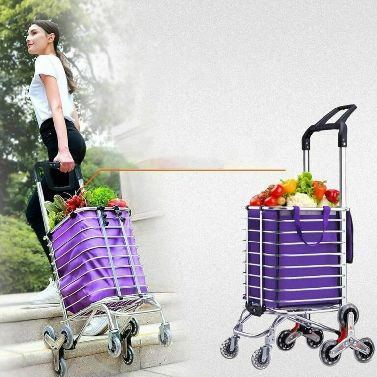 احصل على عربة تسوق قابلة للطي مع 8 عجلات وعربة تسلق السلالم