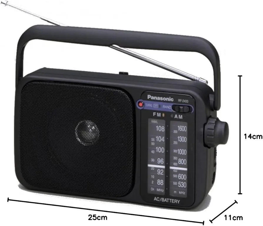راديو محمول باناسونيك FM/AM مع موالف RF-2400D أسود