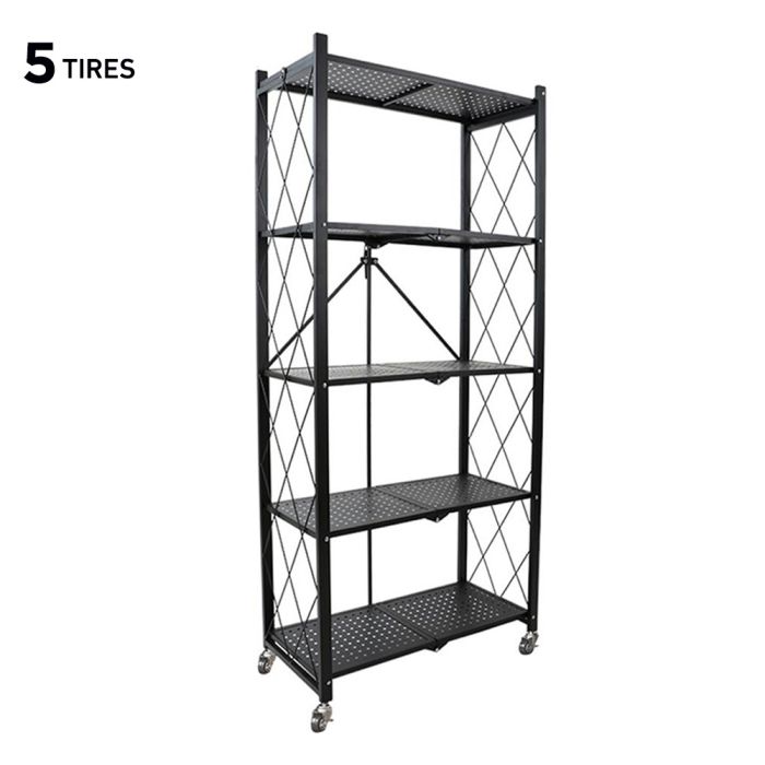 رف تخزين معدني قابل للطي متعدد الطبقات مع عجلات (3 أو 4 أو 5 طبقات)