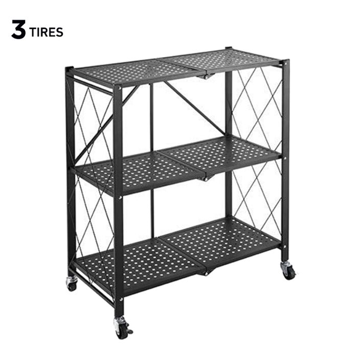 رف تخزين معدني قابل للطي متعدد الطبقات مع عجلات (3 أو 4 أو 5 طبقات)