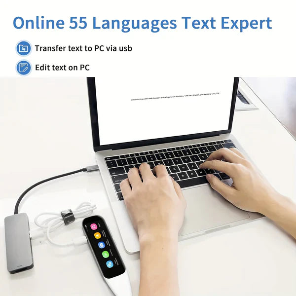 قلم مسح ضوئي محمول للترجمة الذكية مع ترجمة صوتية فورية بـ 112 لغة