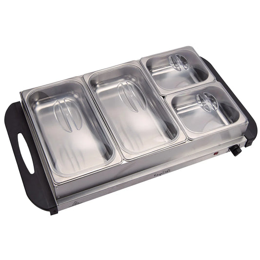 2 in 1 Food Tray Warmer with 4 Buffet