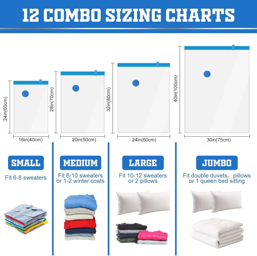 أكياس محكمة الغلق مع مضخة - عبوة من 5 قطع