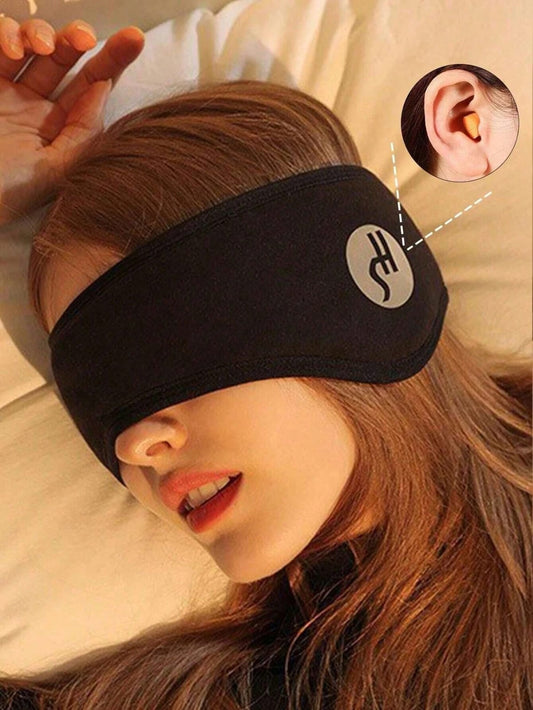 1pc Noise-Canceling Sleeping Ear Muffs, Adjustable Hook And Loop Eye Mask With Plush Lining And Complimentary Ear Plugs, Suitable For All Seasons And Napping, Women Valentine Gift Birthday Boyfriend Girlfriend
