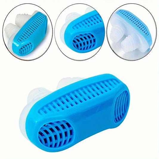 2-in-1 Anti Snoring Device: Nose Clip for Better Sleep and Reduced Snoring - No Battery Required