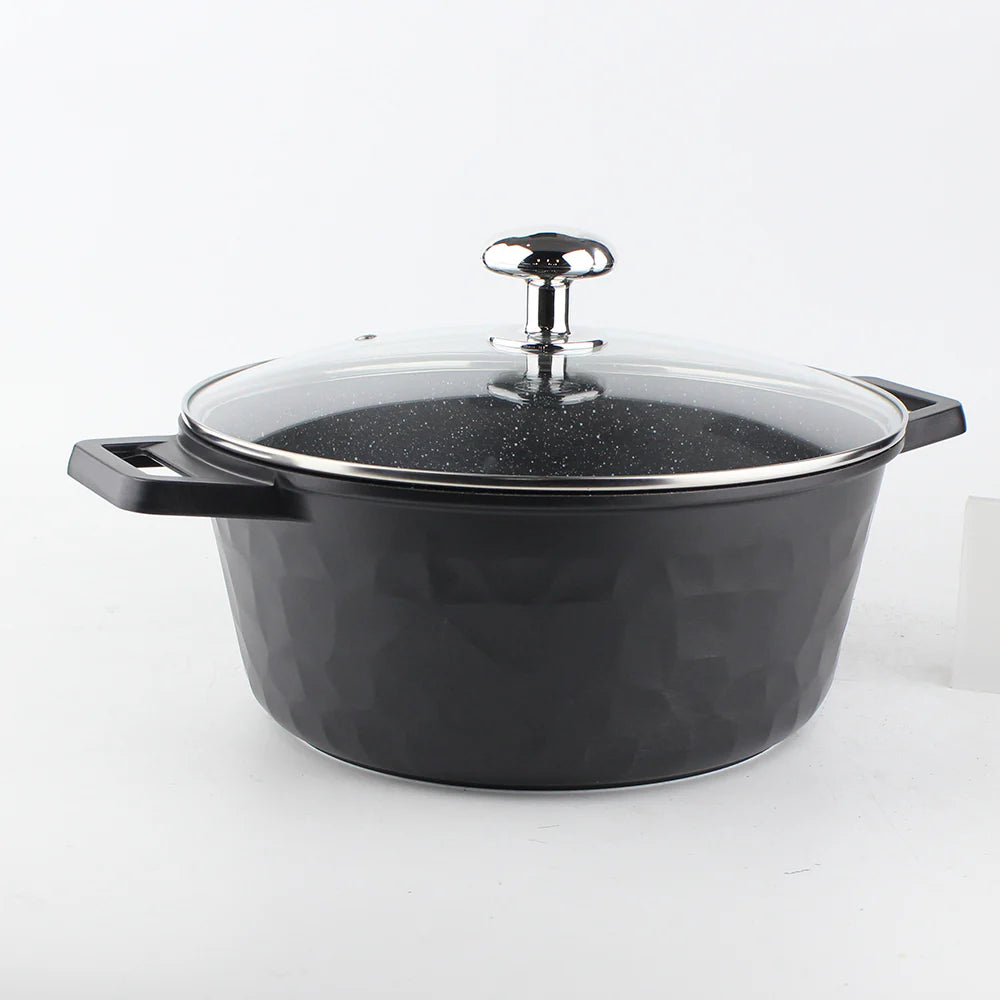 أوسفي طقم أواني طهي جرانيت ١٢ قطعة - أسود