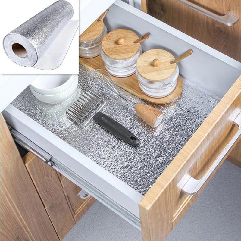 ملصقات SKEIDO المقاومة للماء والزيت للمطبخ، ورق ألومنيوم لموقد المطبخ، ملصقات خزانة ذاتية اللصق، ورق جدران