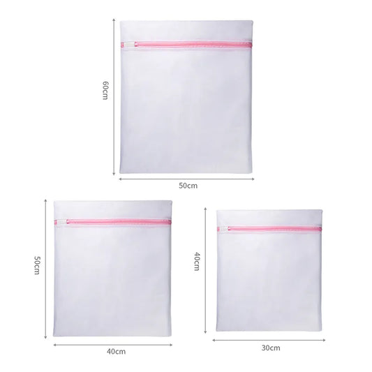 Lingerie Wash Bags - 3 Size Zippered Mesh Laundry Bags for Delicates, Bra, Socks & Underwear - Washing Machine Clothes Protection Net - Foldable Design