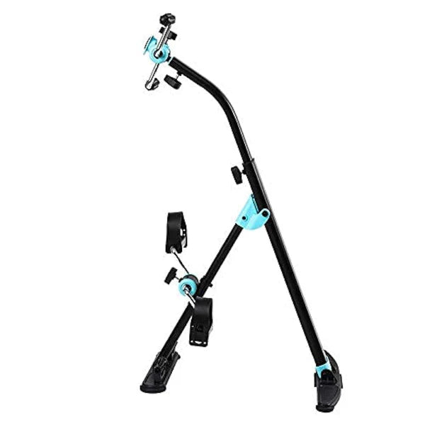 دراجة تمارين مزدوجة، مدرب دراجات صغيرة لتمارين الذراع والساق مع شاشة LCD ودواسة لتدليك القدم لكبار السن، المسنين، تدريب إعادة تأهيل اليد والذراع والساق والركبة