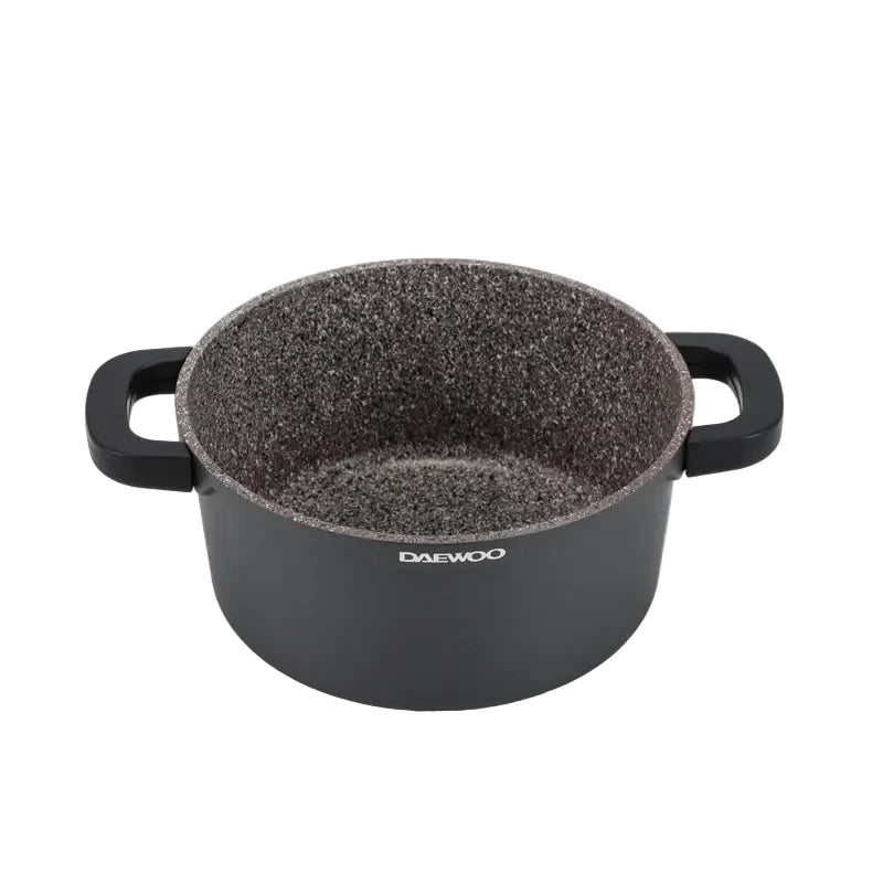 دايو طقم قدور جرانيت من سلسلة دايو ايه أس، 11 قطع (قدر 32, 28, 24 سم, مقلاة 26سم, طاجن 20 سم) مع 8 مقابض سيلكون