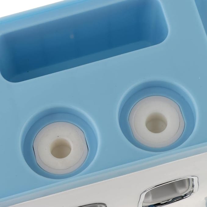 مجموعة حامل فرشاة الأسنان موزع معجون الأسنان اللاصق منظم الحمام أزرق