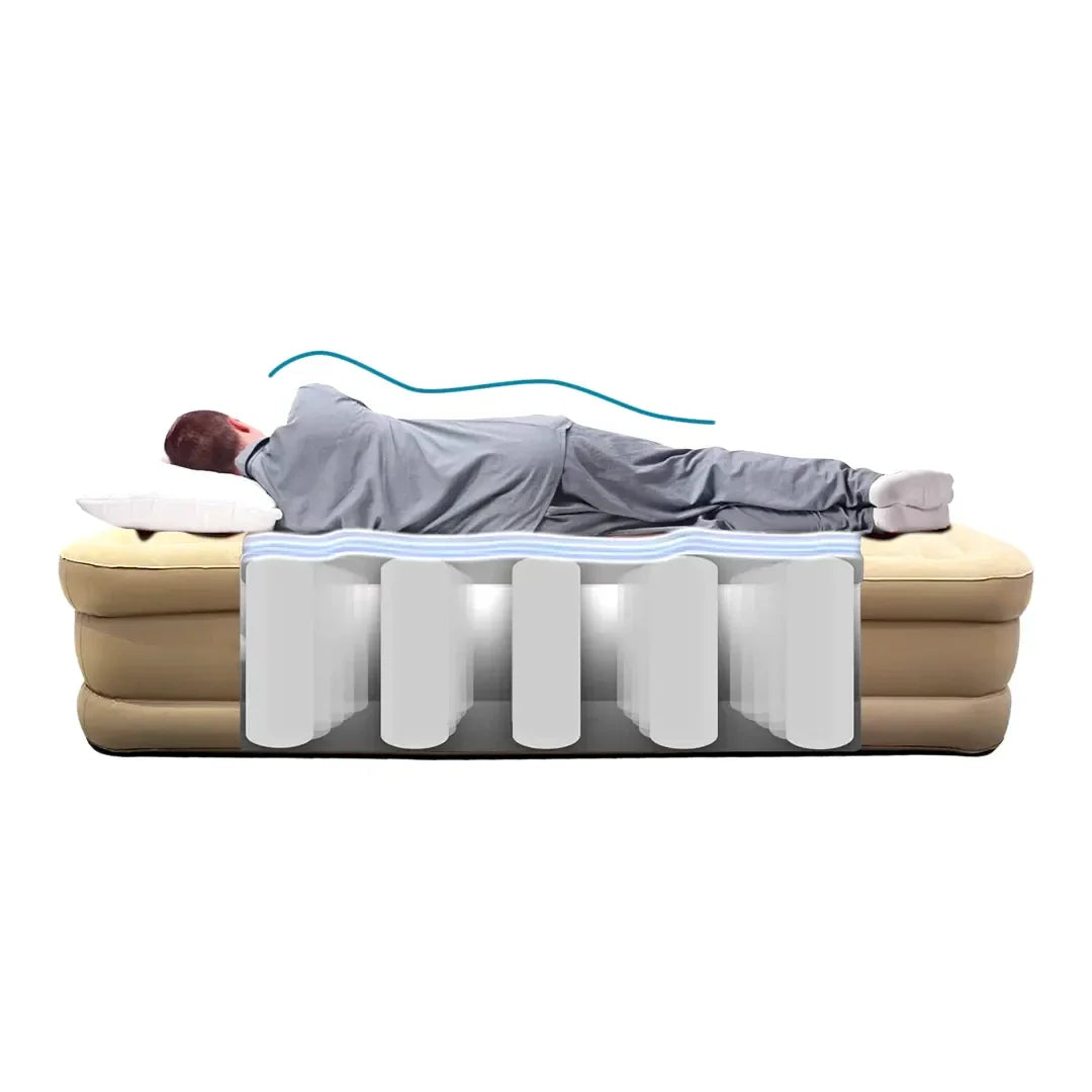سرير هوائي مع مضخة ووسادة قابلة للنفخ (100×190×40 سم)