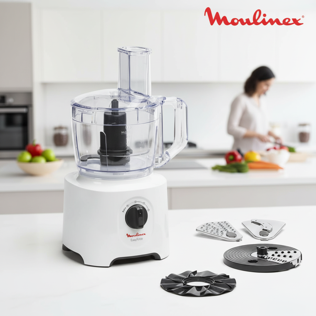 محضر الطعام مولينكس إيزي فورس 800 واط مع 6 ملحقات وأكثر من 25 وظيفة (Moulinex EasyForce Food Processor FP247110)
