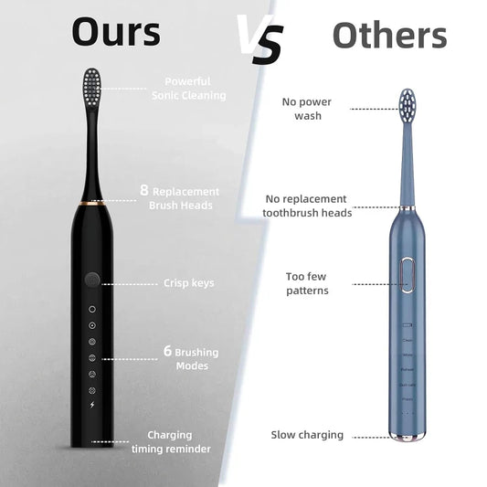Generic X-3 Sonic Electric Toothbrush (Black)