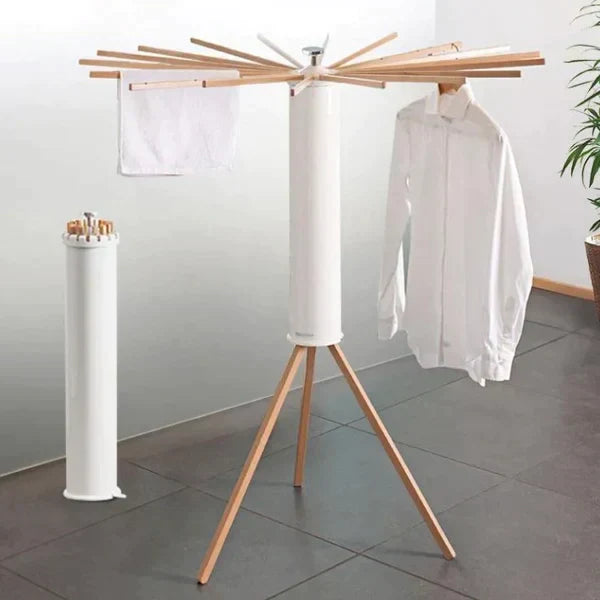 منشر ملابس تجفيف قابلة للطي ذات قواعد خشبية جديدة كليا