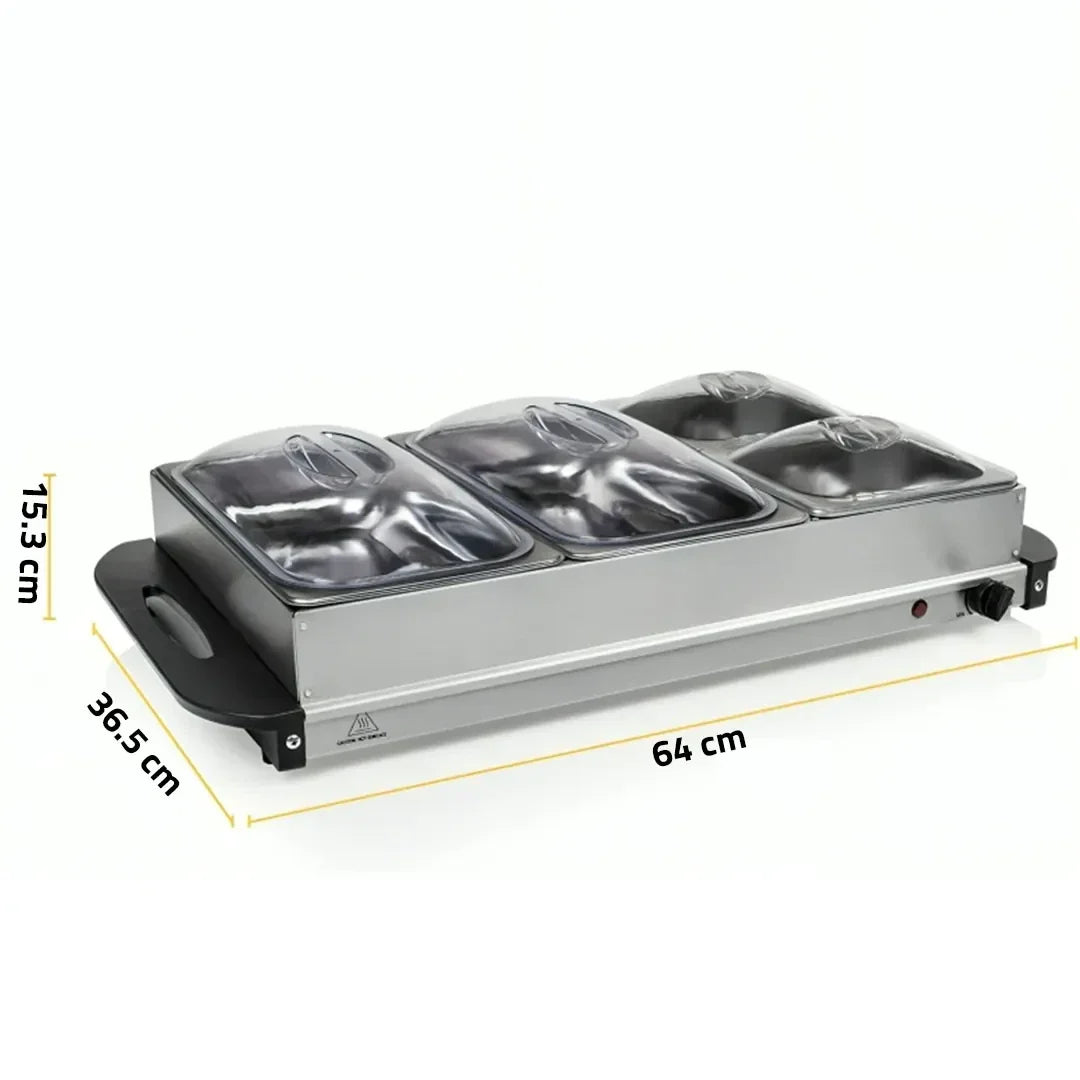 شواية كهربائية لتقديم الطعام بقوة 300 واط مع 4 صواني قابلة للفصل