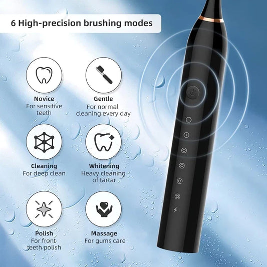 Generic X-3 Sonic Electric Toothbrush (Black)