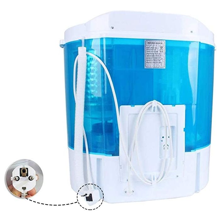 غسالة ملابس صغيرة محمولة مع سلة تجفيف (3.6 كجم غسيل + 2 كجم تجفيف)