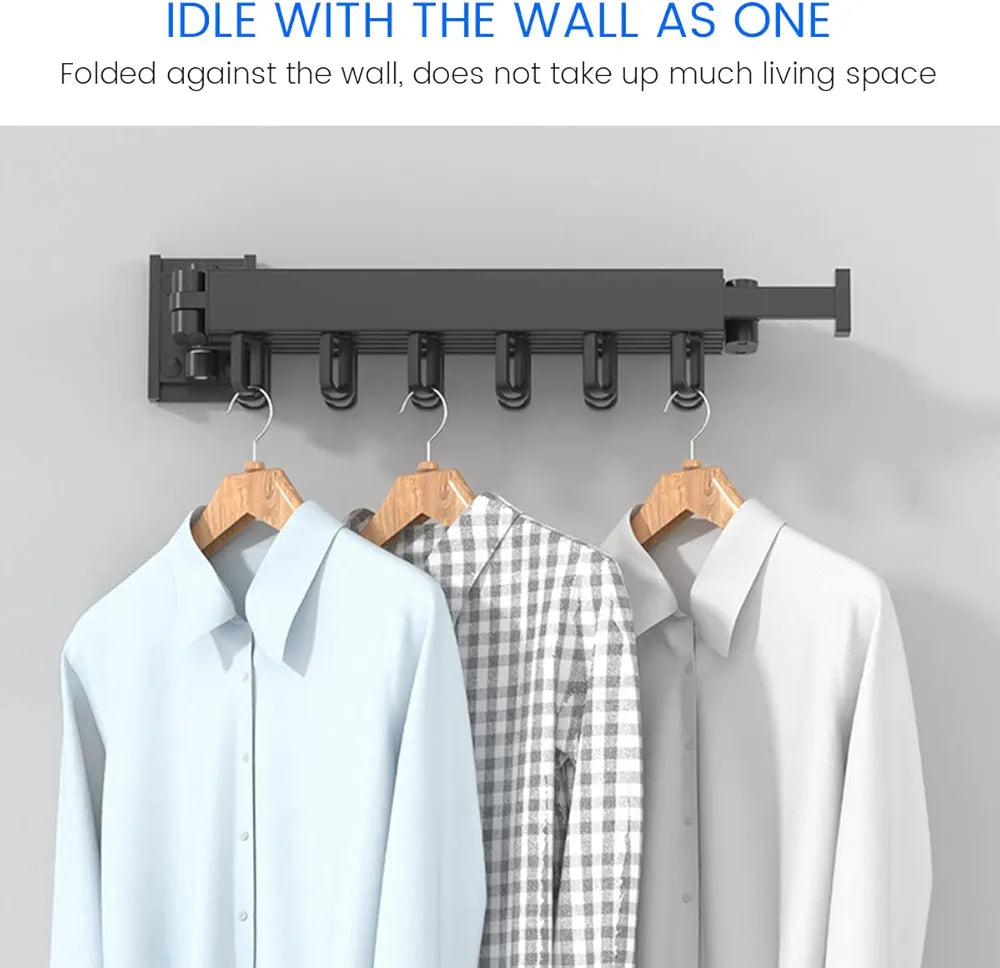 رف تجفيف الملابس المثبت على الحائط القابل للطي، مناسب للاستخدام الداخلي والخارجي