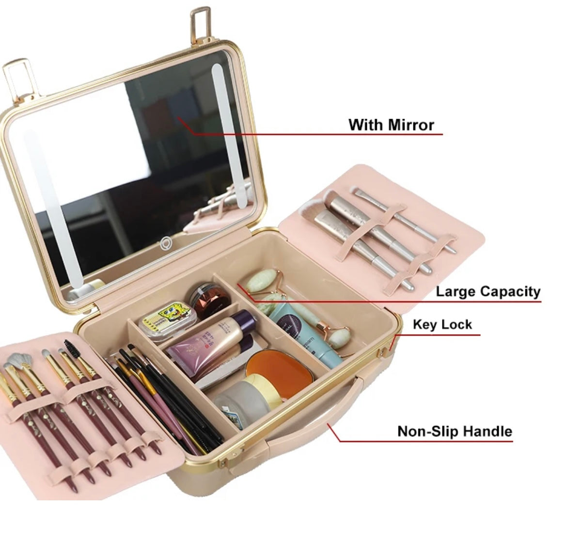 حقيبة مستحضرات التجميل بإضاءة LEDالجديدة كليا