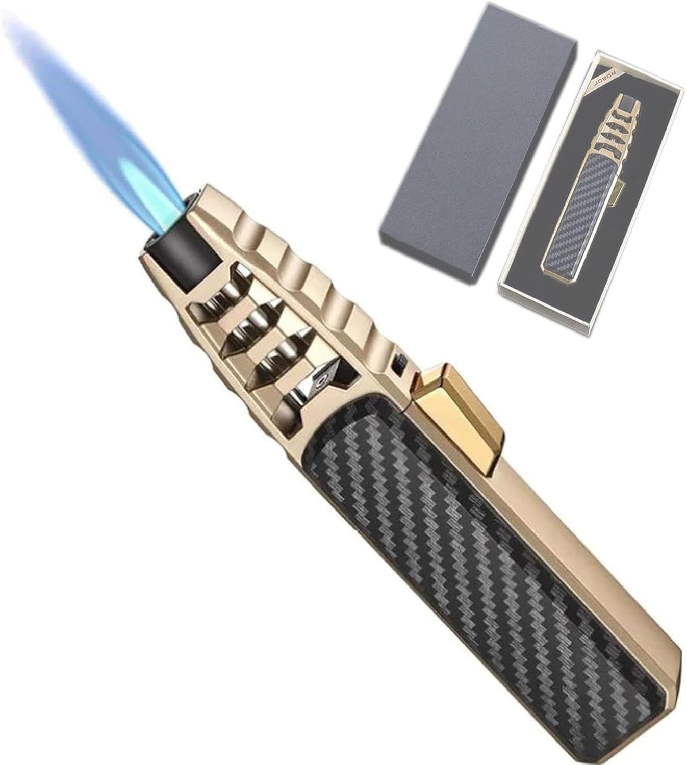 آمنة ومتينة】ولاعة شعلة المطبخ هذه مصنوعة من سبيكة الزنك والبلاستيك، والولاعة مزودة بقفل أمان لمنع الاشتعال العرضي،