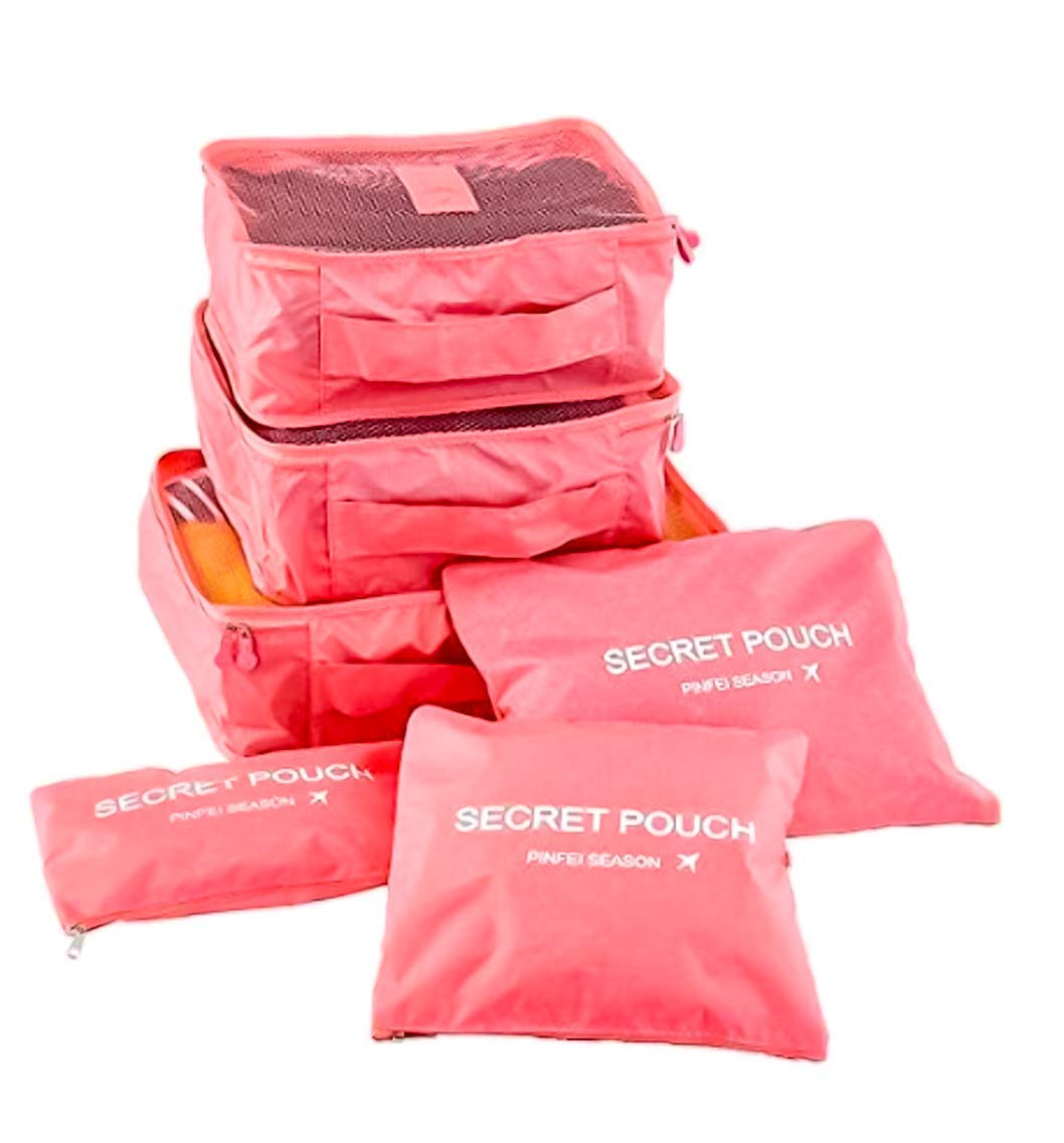 حقيبة تنظيم قماش للسفر بسحاب، 6 قطع