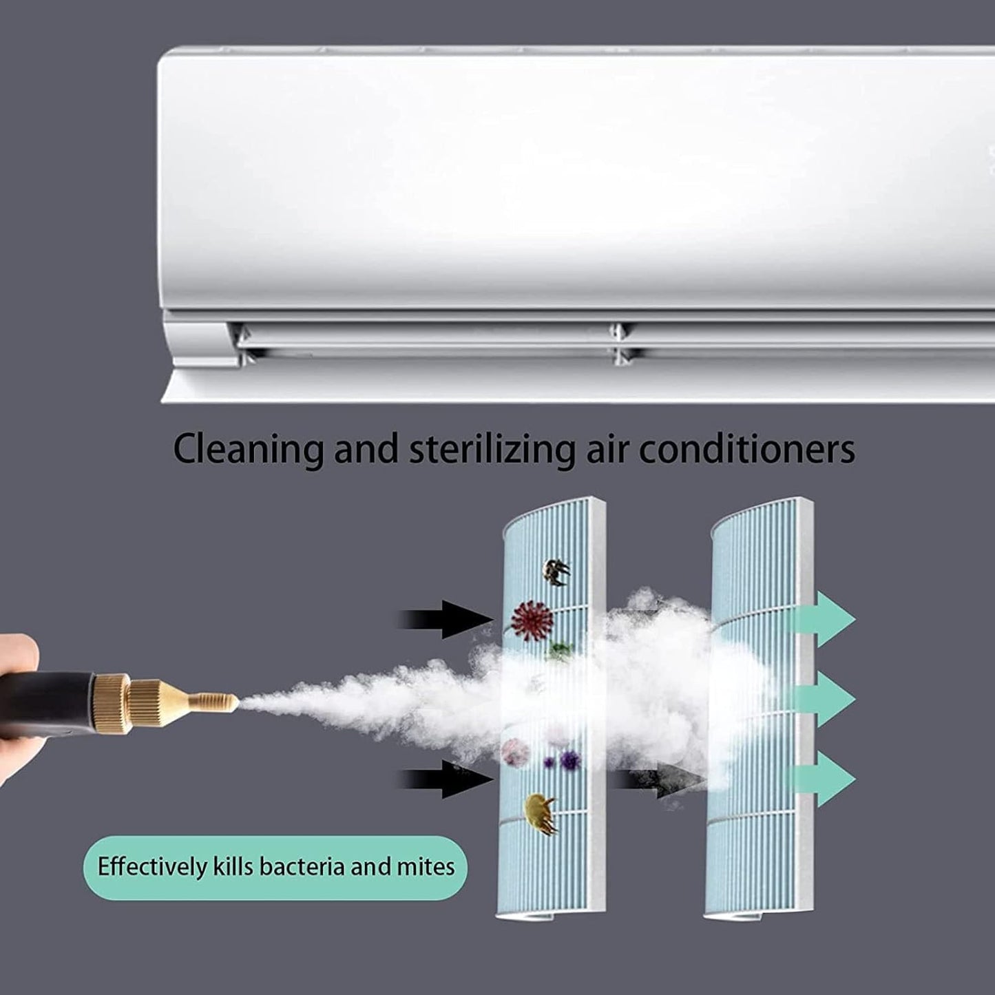 جهاز تنظيف بالبخار محمول باليد بقوة 2500 واط، جهاز تنظيف بالبخار عالي الحرارة